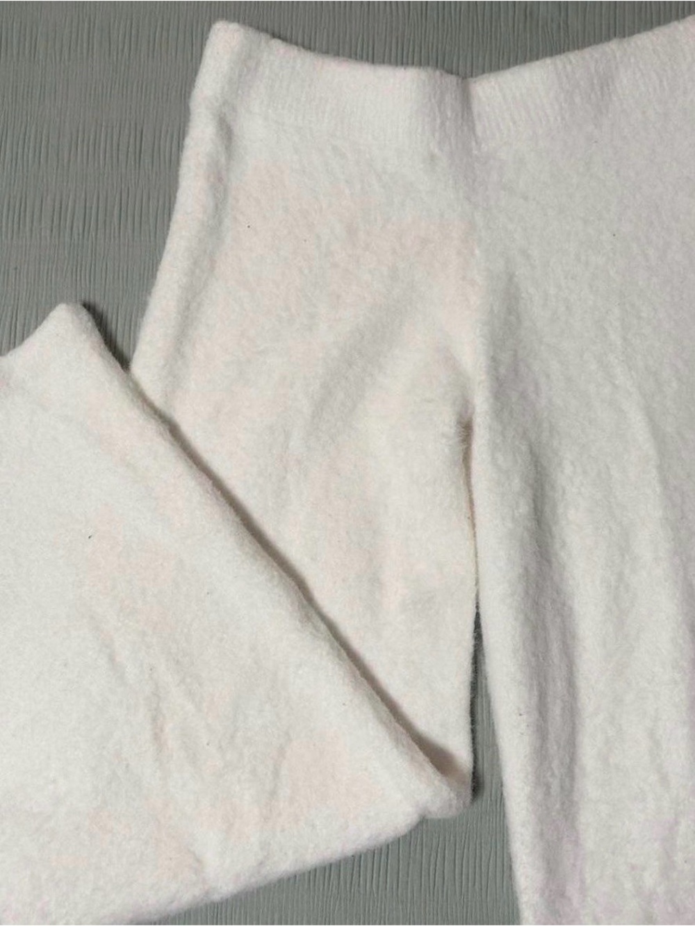 White Fuzzy Loungewear Pants